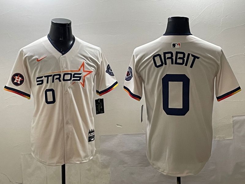 Men Houston Astros #0 Orbit Cream Three generations Joint Name 2025 Nike MLB Jersey style 2->houston astros->MLB Jersey